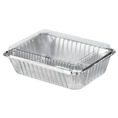 Food use microwavable foil takeaway food trays aluminum disposable container with lid