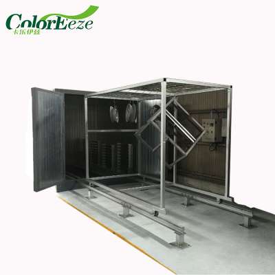 Manual powder coating production powder spray booth curing oven combined production line